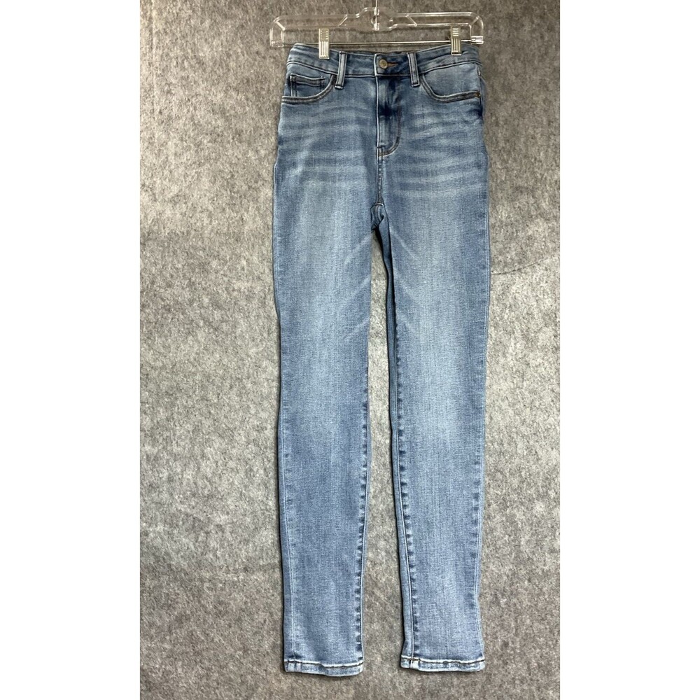 Judy Blue Jeans Womens 1/25 Blue Pockets Mid Rise Stretch Relaxed 25x29